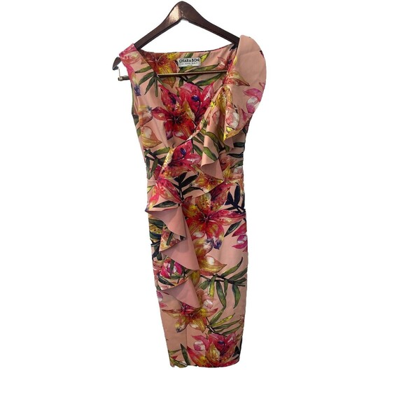 Chiara Boni La Petite Robe Hui A-Line Pale Pink Palm Dress 6 $695